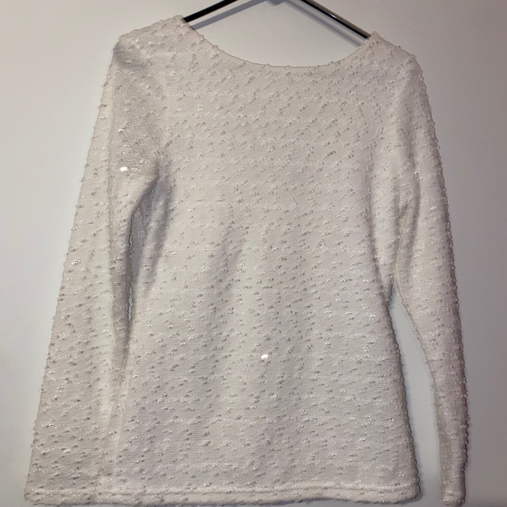 Jennifer Lopez Long Sleeve Sequin Blouse